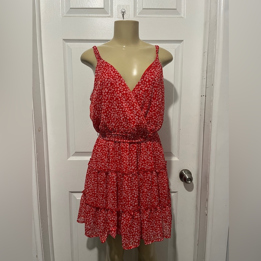 Trixxi Red and White Wrap Sundress
